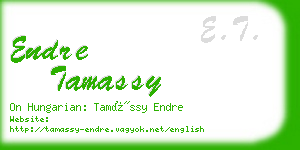 endre tamassy business card